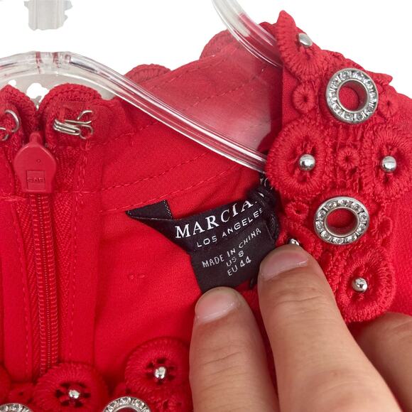 Jennifer Lopez Marciano Red Mini Dress Sz 8 - Picture 4 of 9